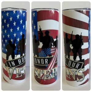 Patriotic Veterans 20oz Skinny Tumbler